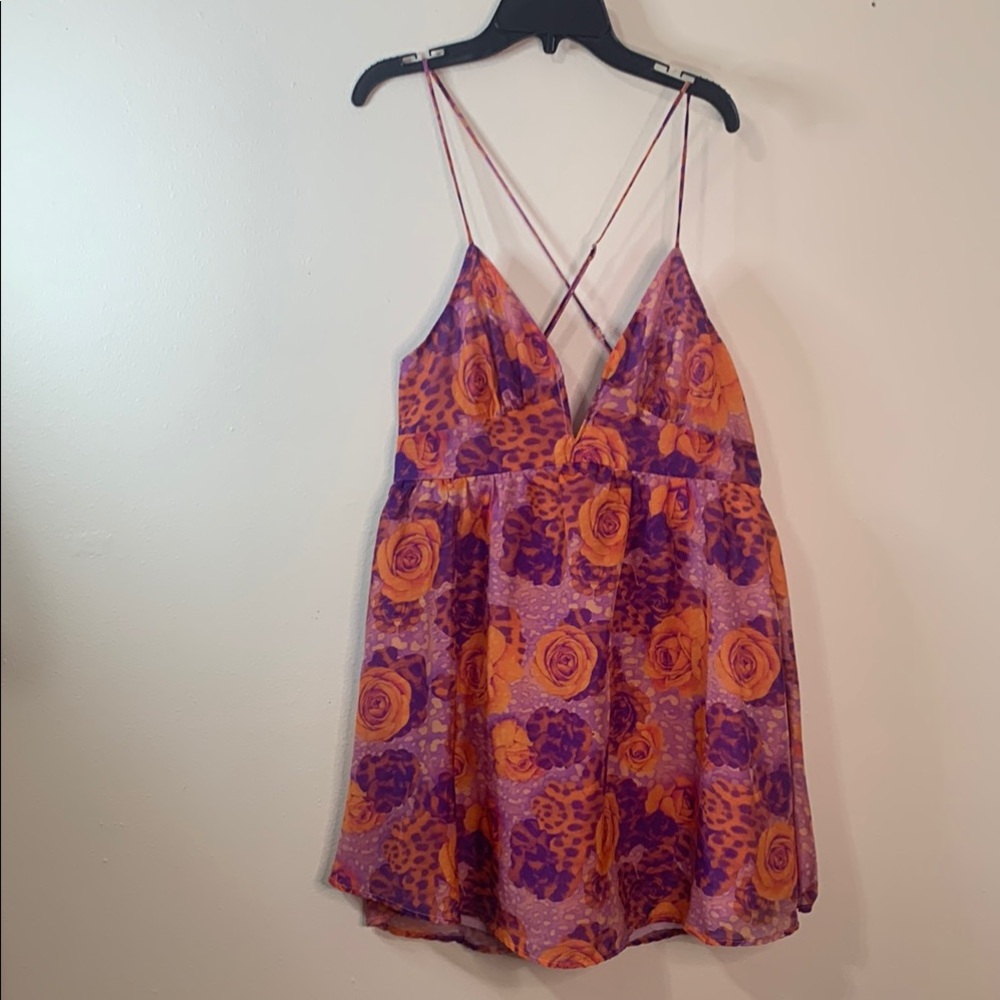 One and Only Floral Purple and Orange Strappy Dress